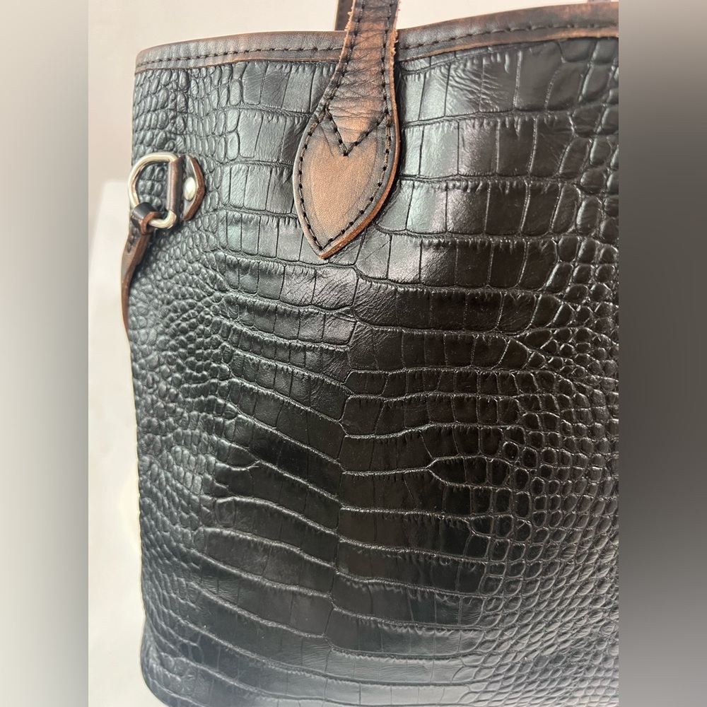 Rare Freebird By Steven Black Croco Leather Tote Bag - Picture 16 of 16